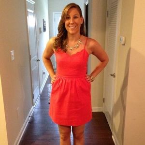 J Crew Factory mini dress, coral
